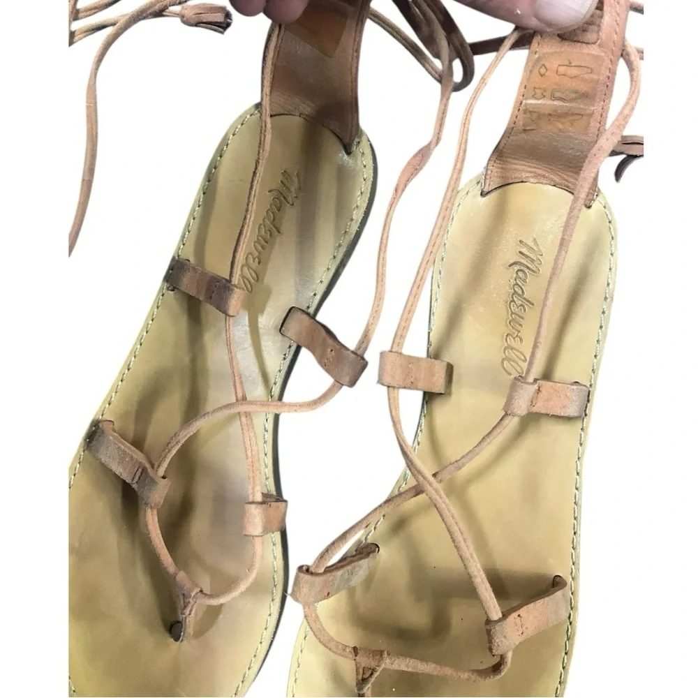 Madewell The Boardwalk Lace-Up Sandal in Leather Size 8